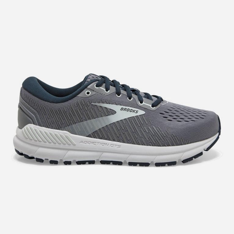 Brooks Addiction Gts 15 Womens Road Running Shoes - Grey/Navy/Aqua - Philippines (473150EIJ)